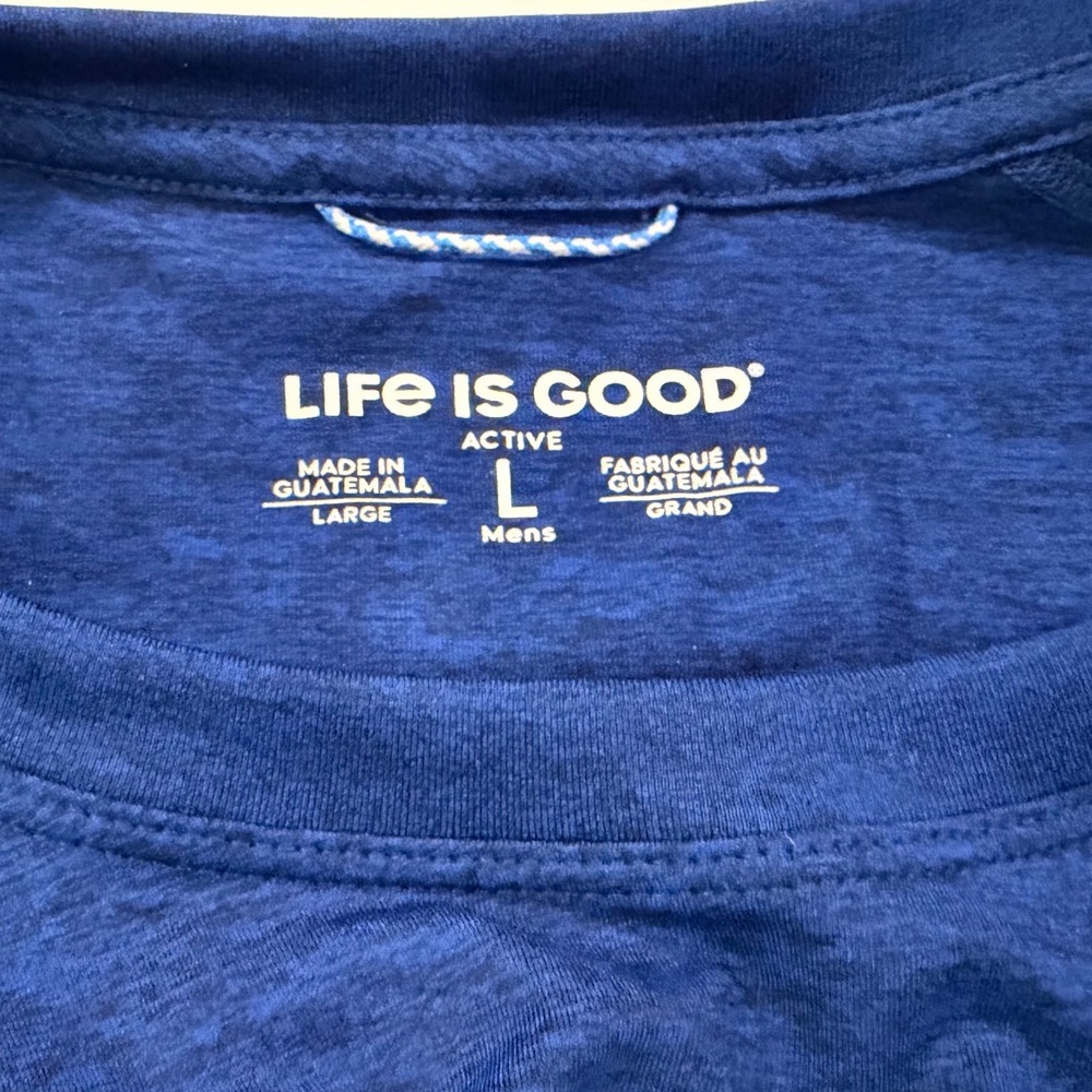 Life is Good Active Mens Blue Long Sleeve Graphic T-Shirt Wave Rainbow Large NWT - Picture 7 of 10